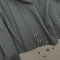 Ткань хлопок с модалом цвета хаки структурная полоска косичка