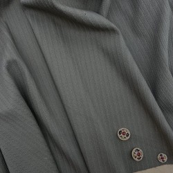 Ткань хлопок с модалом цвета хаки структурная полоска косичка