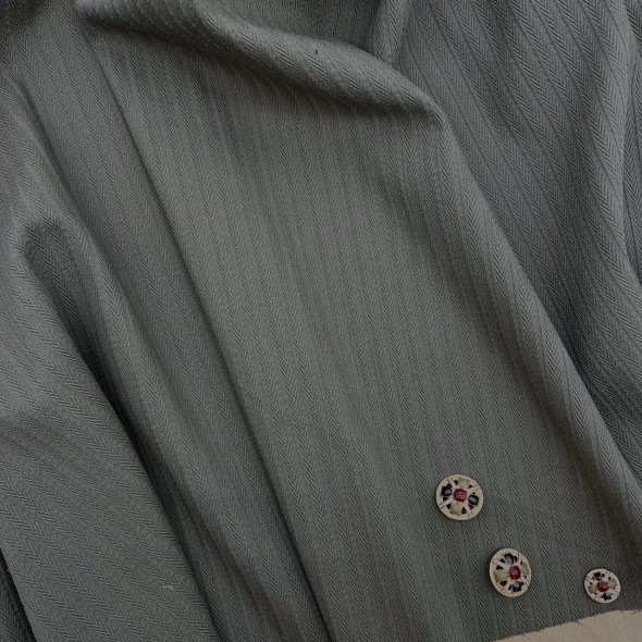 Ткань хлопок с модалом цвета хаки структурная полоска косичка