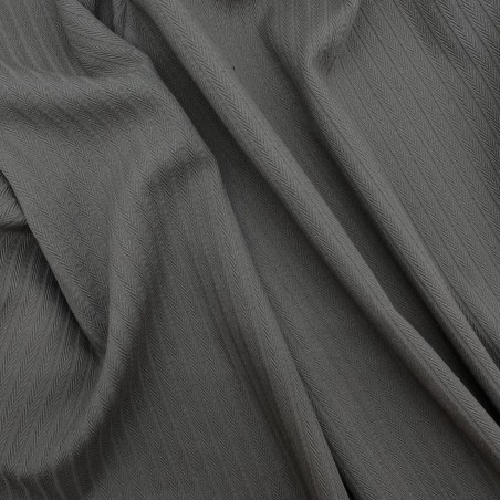 Ткань хлопок с модалом цвета хаки структурная полоска косичка