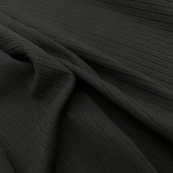 Ткань хлопок с модалом чёрного цвета структурная полоска косичка