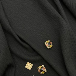 Ткань хлопок с модалом чёрного цвета структурная полоска косичка