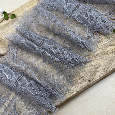 Кружево ажурное тонкое серого цвета, ширина 14 см