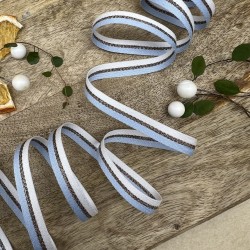 Тесьма репсовая в полоску с бронзовым люрексом, 10 мм