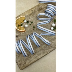 Тесьма репсовая в полоску с бронзовым люрексом, 10 мм