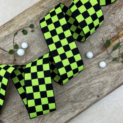 Резинка эластичная для пояса с шахматным рисунком, 4 см