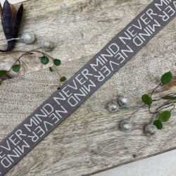 Резинка эластичная для пояса, бежевая  с текстом, 2,5 см