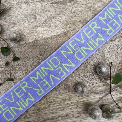 Резинка эластичная для пояса, сиреневая с ярким текстом, 2,5 см