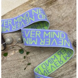 Резинка эластичная для пояса, сиреневая с ярким текстом, 2,5 см