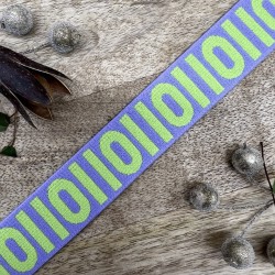 Резинка эластичная для пояса, сиреневая с неоновым узором, 2,5 см