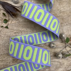 Резинка эластичная для пояса, сиреневая с неоновым узором, 2,5 см