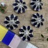 Пуговицы крупные декоративные с синими стразами, 40 мм