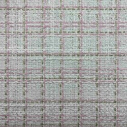 Ткань твид молочный в клетку