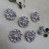 Пуговицы из серебристого металла со стразами розового цвета, 28 мм