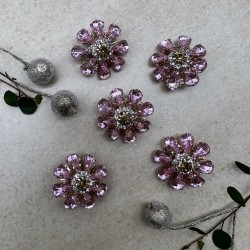 Пуговицы  золотистый металл со стразами нежно-розового  цвета, 28 мм