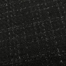 Твид однотонный классический чёрный с блестящей нитью в тон