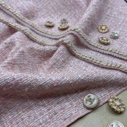 Твид нежно-розовый матовый без люрекса