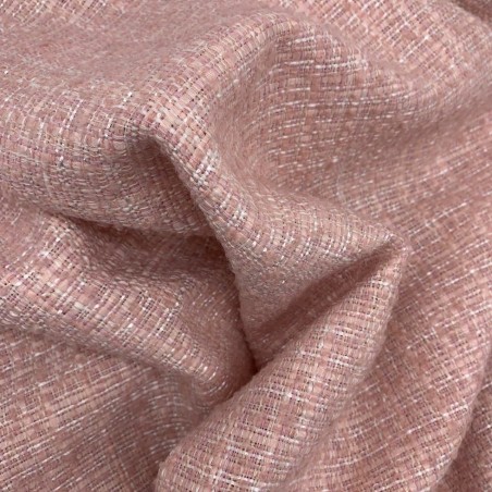 Твид нежно-розовый матовый без люрекса