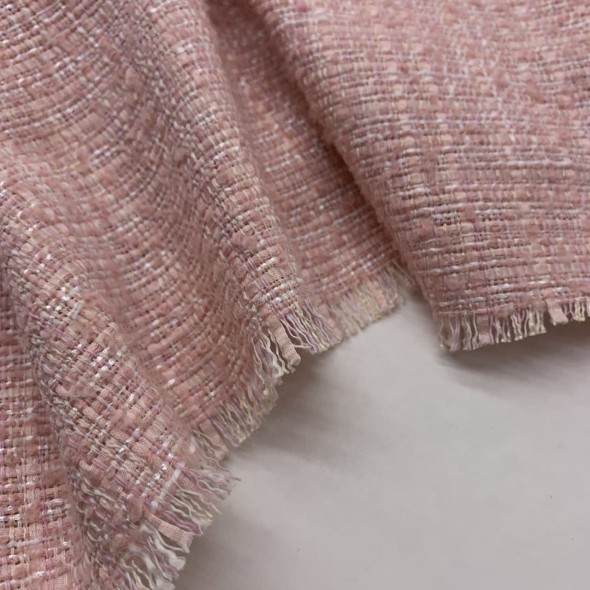 Твид нежно-розовый матовый без люрекса
