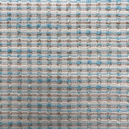 Твид молочный с бирюзовыми и бронзовыми нитями