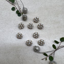 Пуговицы для блузочек металлические с жемчугом, 12.5 мм