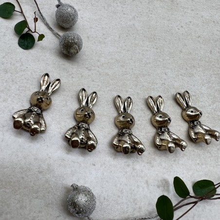 Пришивной элемент заяц цвета тёмного золота, 1.6*2.9 мм