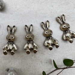 Пришивной элемент заяц цвета тёмного золота, 1.6*2.9 мм