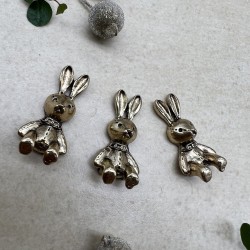 Пришивной элемент заяц цвета тёмного золота, 1.6*2.9 мм