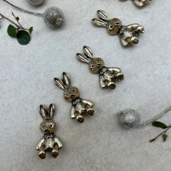 Пришивной элемент заяц цвета тёмного золота, 1.6*2.9 мм