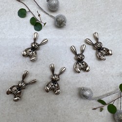 Пришивной элемент заяц цвета тёмного золота, 1.6*2.7 мм