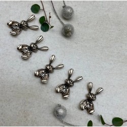 Пришивной элемент заяц цвета тёмного золота, 1.6*2.7 мм