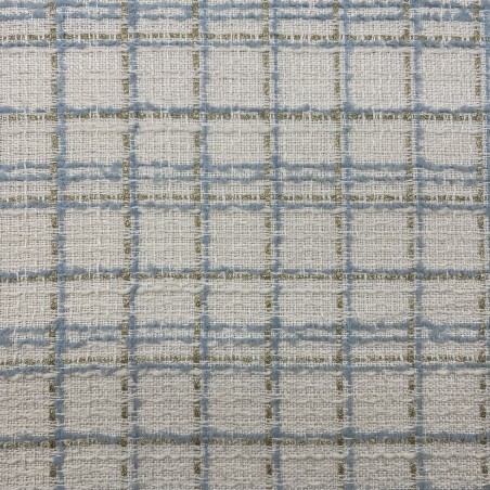 Ткань твид молочный в клетку