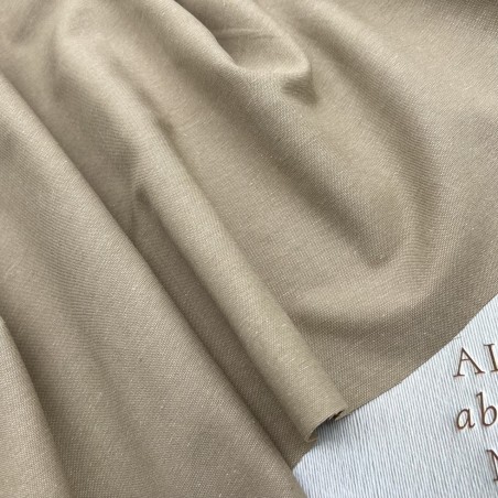 Ткань лён с хлопком и вискозой бежевого цвета