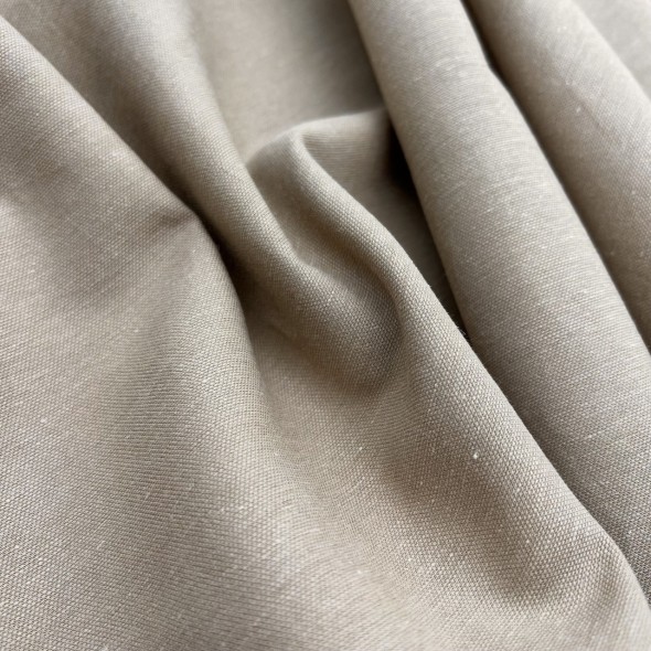 Ткань лён с хлопком и вискозой бежевого цвета
