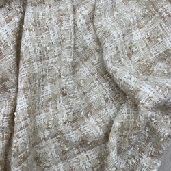 Твид молочно-кремовый меланжевый