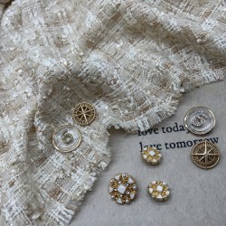 Твид молочно-кремовый меланжевый