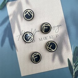 Пуговицы пластик на ножке с буквой F, 20 мм