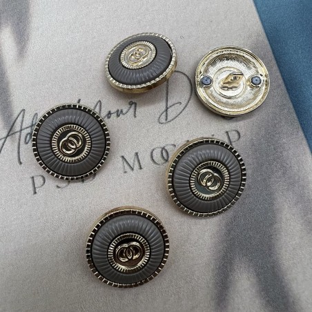 Пуговицы золотистые с бежевыми вставками, 23 мм