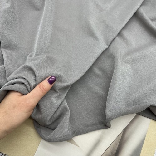 Трикотаж хлопок кулирная гладь с матовым блеском, серо-бежевый