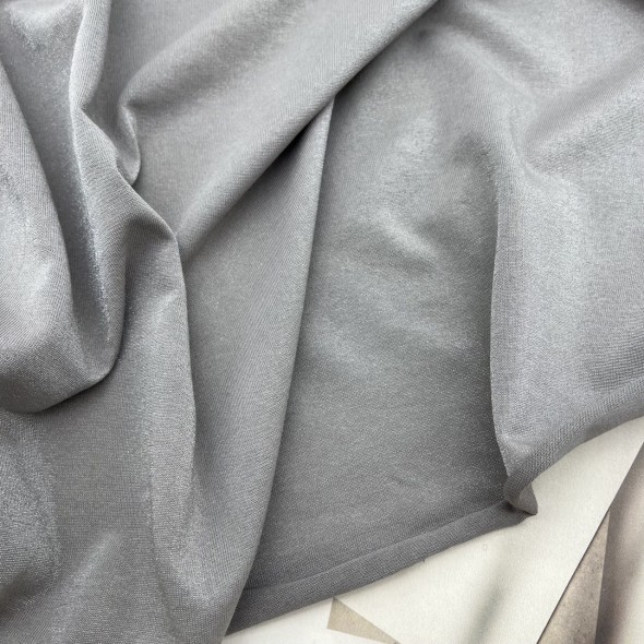 Трикотаж хлопок кулирная гладь с матовым блеском, серо-бежевый