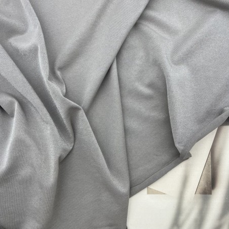 Трикотаж хлопок кулирная гладь с матовым блеском, серо-бежевый