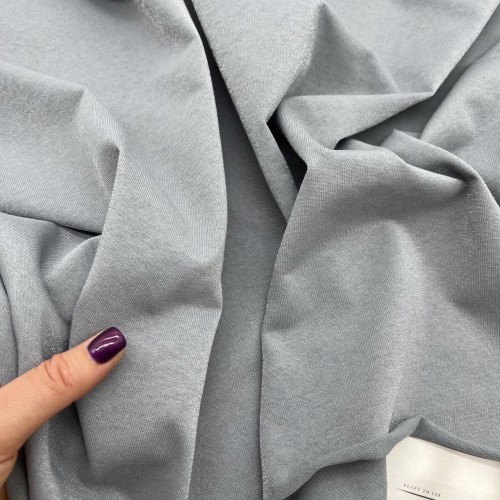 Трикотаж хлопок кулирная гладь с матовым блеском, жемчужно-голубой