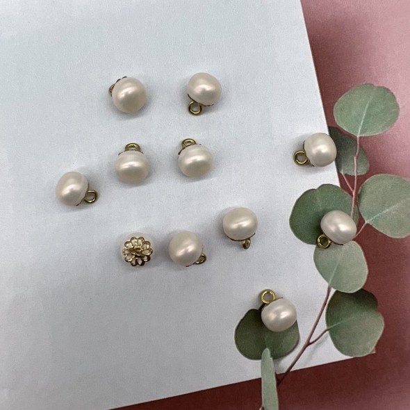 Пуговицы блузочные жемчуг на ножке, 9 мм