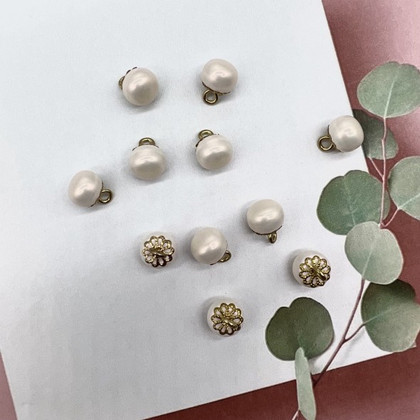 Пуговицы блузочные жемчуг на ножке, 9 мм