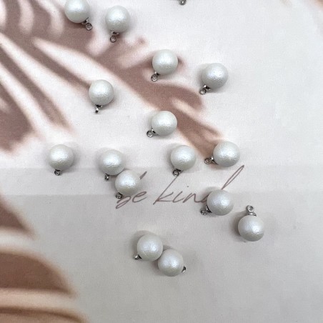 Пуговицы блузочные белый жемчуг на ножке, 9 мм