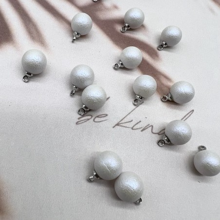 Пуговицы блузочные белый жемчуг на ножке, 9 мм