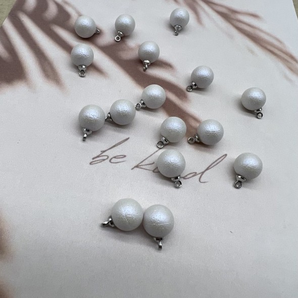 Пуговицы блузочные белый жемчуг на ножке, 9 мм