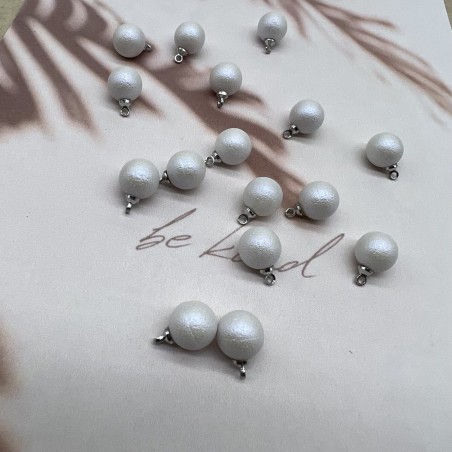 Пуговицы блузочные белый жемчуг на ножке, 9 мм