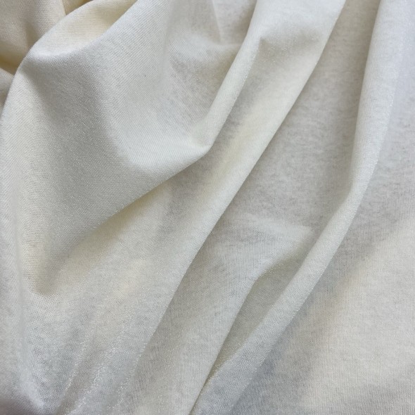 Трикотаж хлопок кулирная гладь с матовым блеском, сливочный