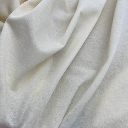 Трикотаж хлопок кулирная гладь с матовым блеском, сливочный